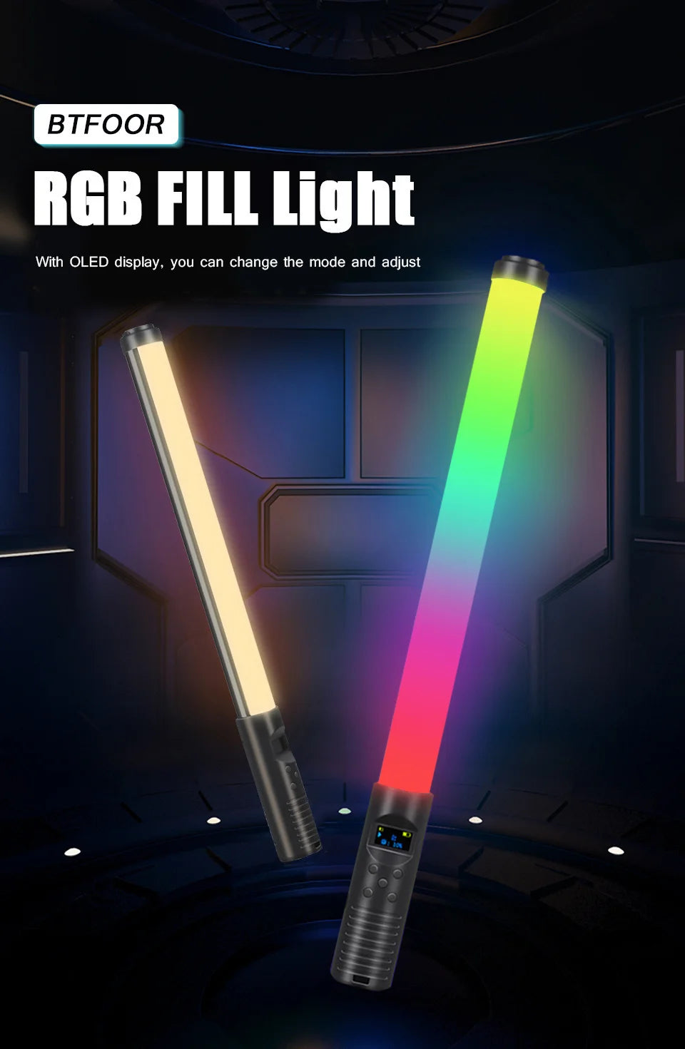 RGB Video Light Stick Wand Party Colorful LED Lamp Fill Light Handheld Flash Speedlight Photography Lighting With Tripod Stand