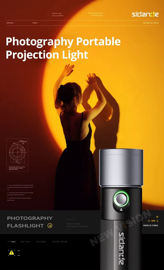 Portable Focusable LED Video Light 10 W/  Four Color Projection