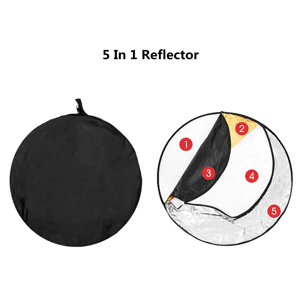 5 in 1 Photos Round Reflector For Photography Light Diffuser Photo
