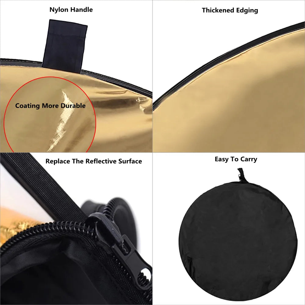5 in 1 Photos Round Reflector For Photography Light Diffuser Photo